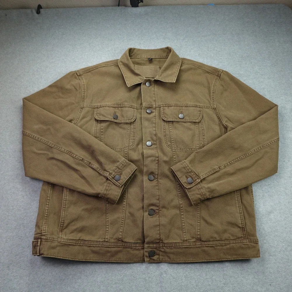 Banana Republic Jacket Mens XL Olive Brown Heritage‎ Canvas Trucker Workwear